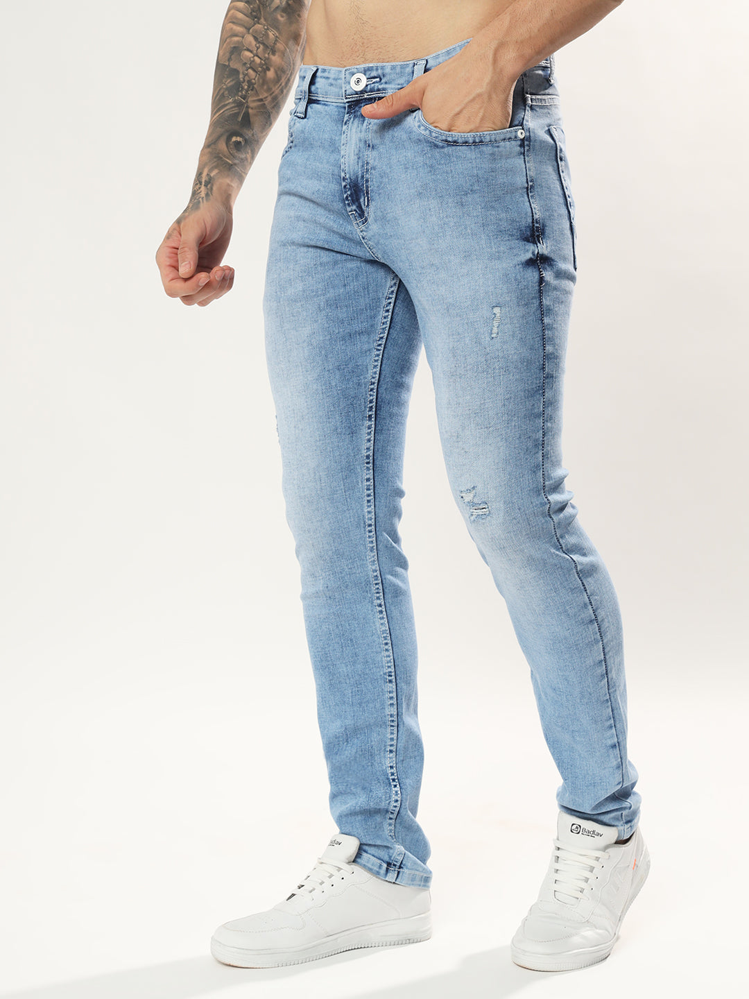 Mens 5 Pocket Midrise Narrow Fit Strech Jeans