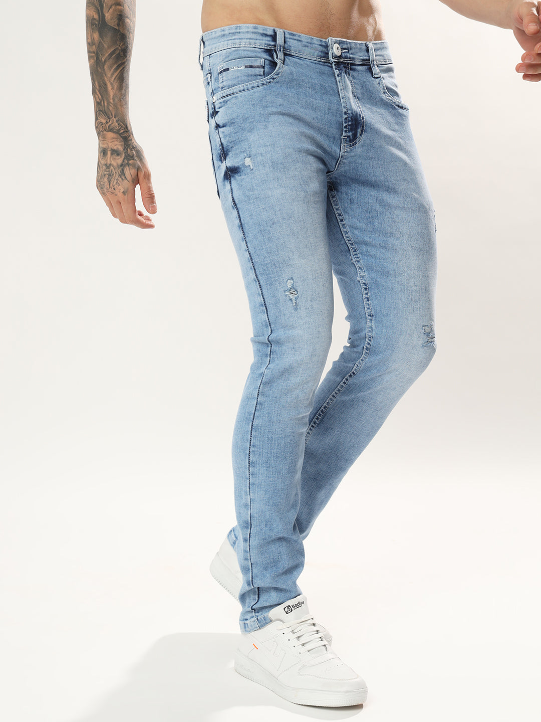 Mens 5 Pocket Midrise Narrow Fit Strech Jeans
