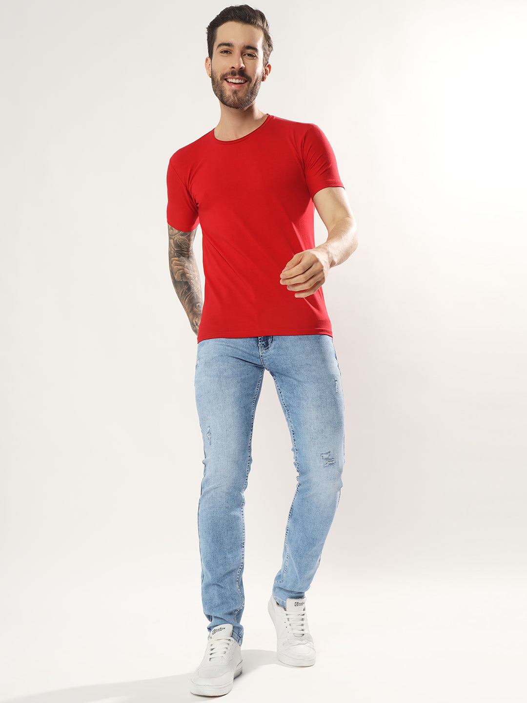 Mens 5 Pocket Midrise Narrow Fit Strech Jeans