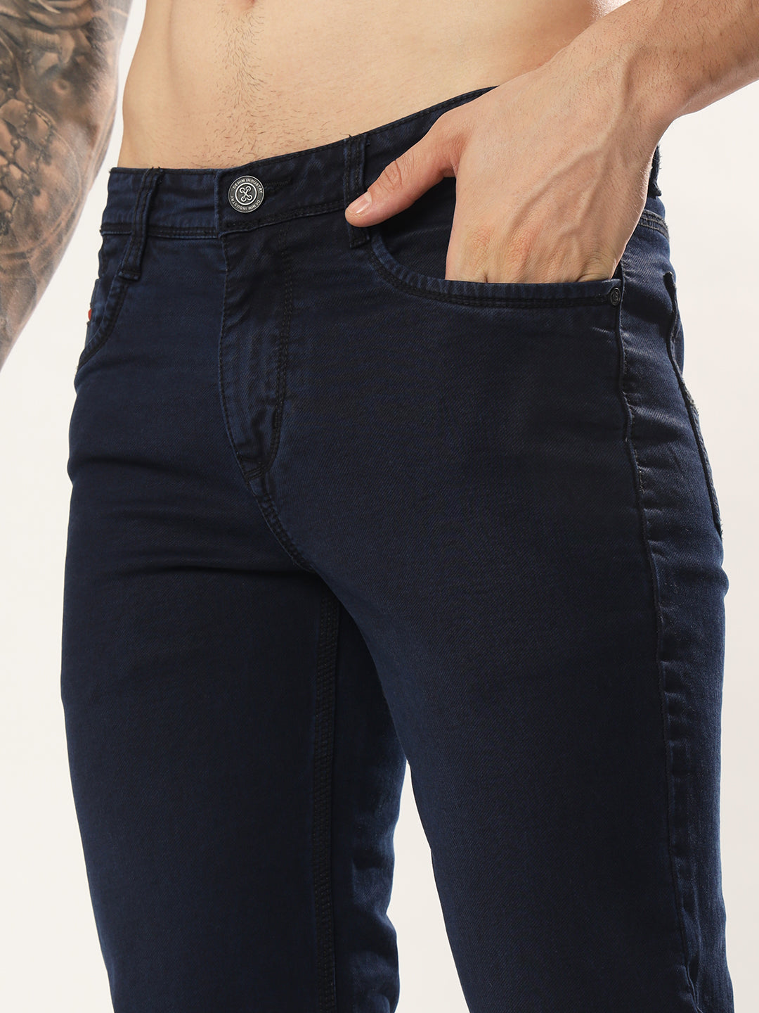 Mens 5 Pocket Midrise Comfort Fit Strech Jeans