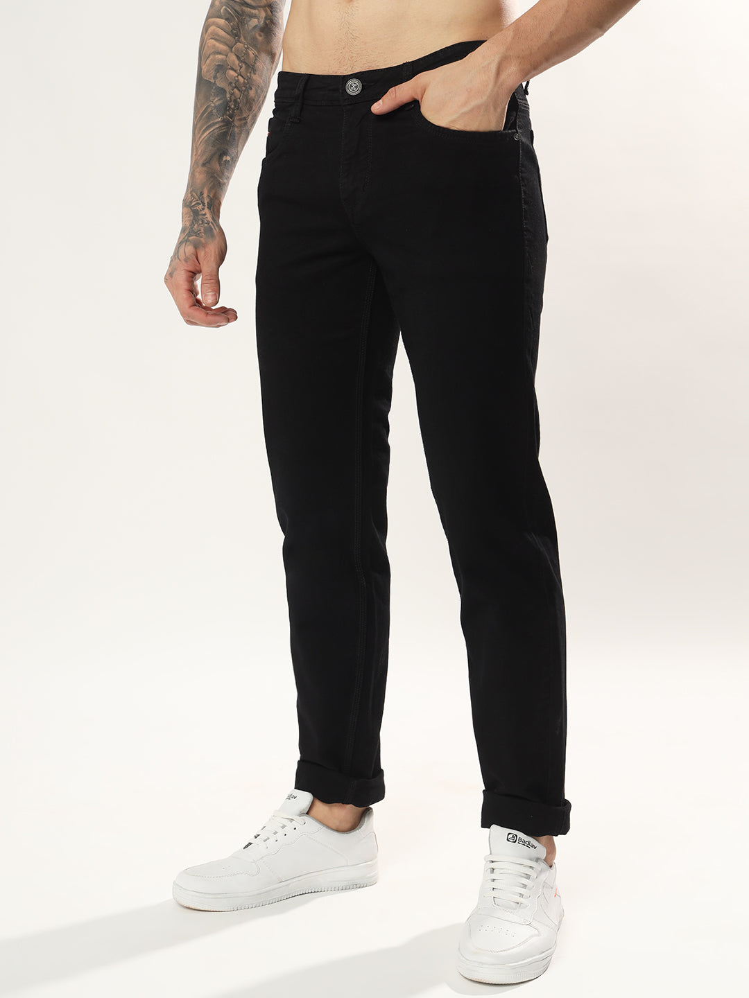 Mens 5 Pocket Midrise Comfort Fit Strech Jeans