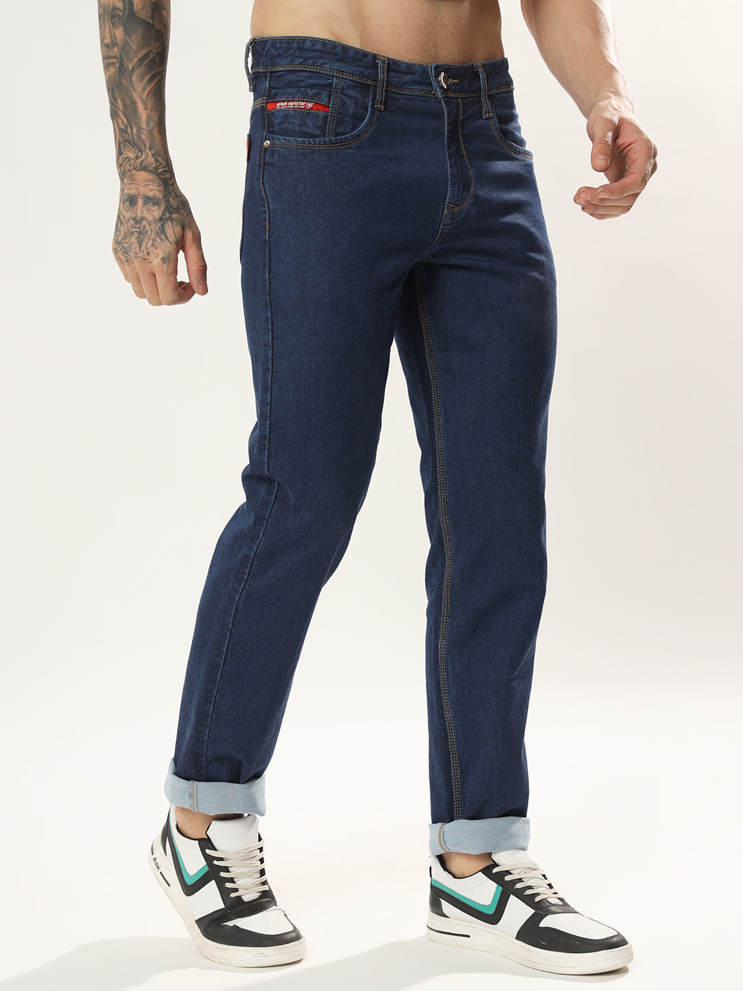 Mens 5 Pocket Midrise Comfort Fit Strech Jeans