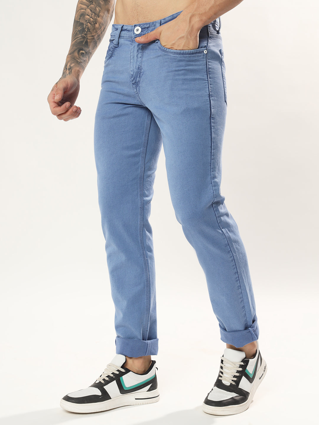 Mens 5 Pocket Midrise Comfort Fit Strech Jeans