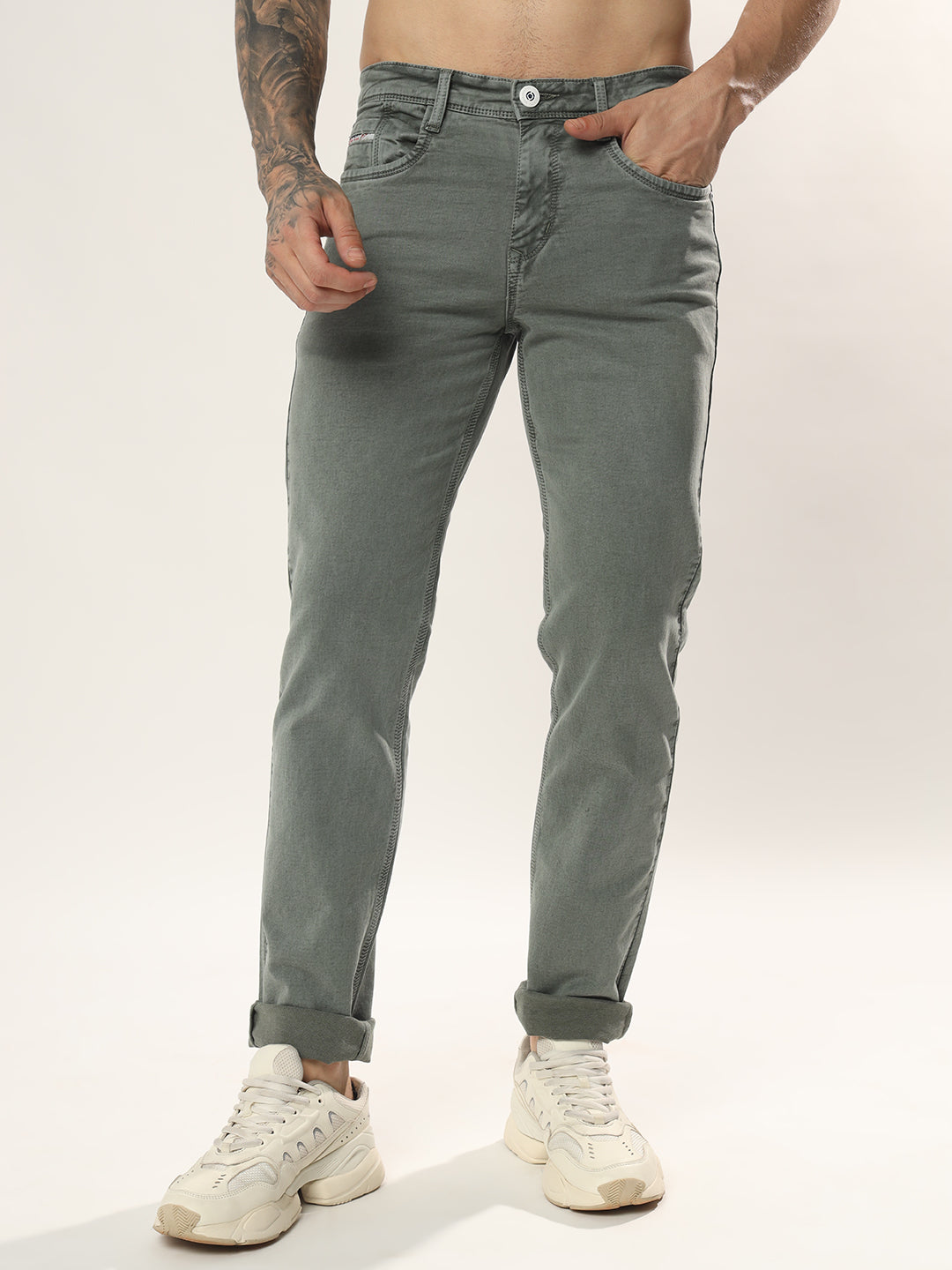 Mens 5 Pocket Midrise Comfort Fit Strech Jeans