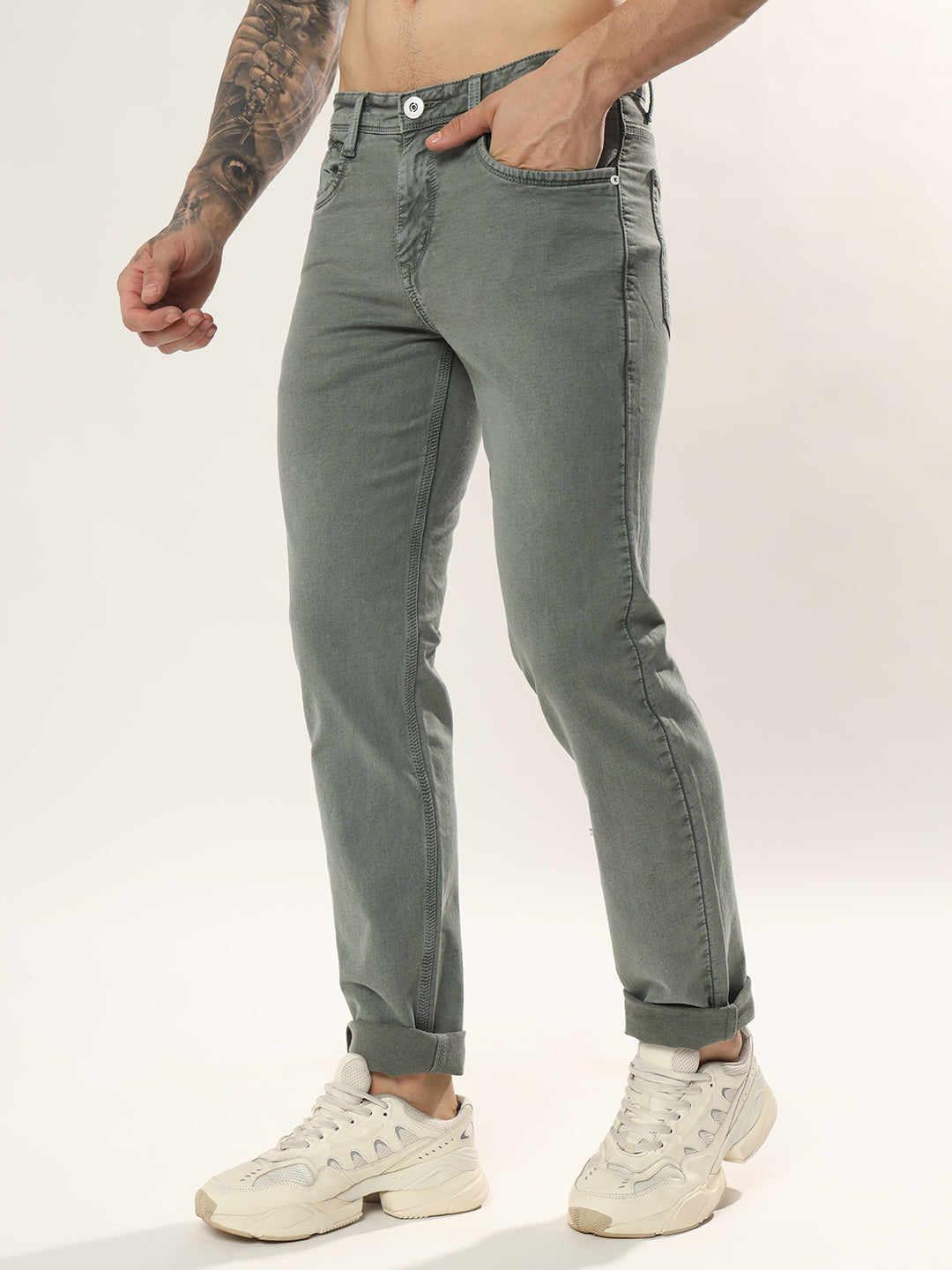 Mens 5 Pocket Midrise Comfort Fit Strech Jeans