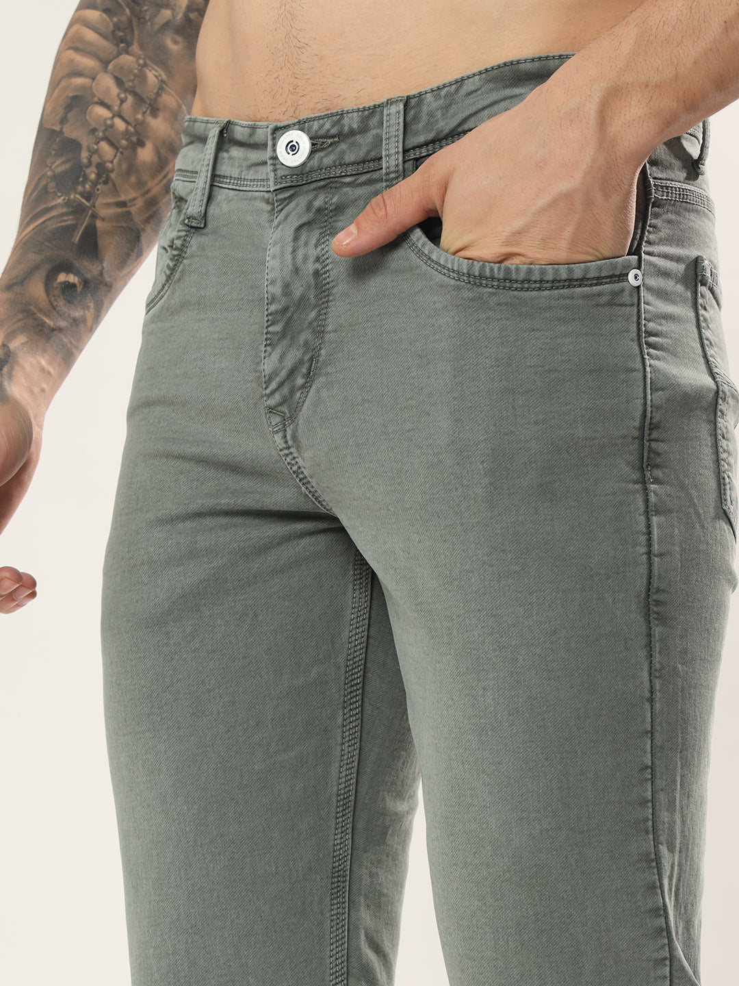 Mens 5 Pocket Midrise Comfort Fit Strech Jeans