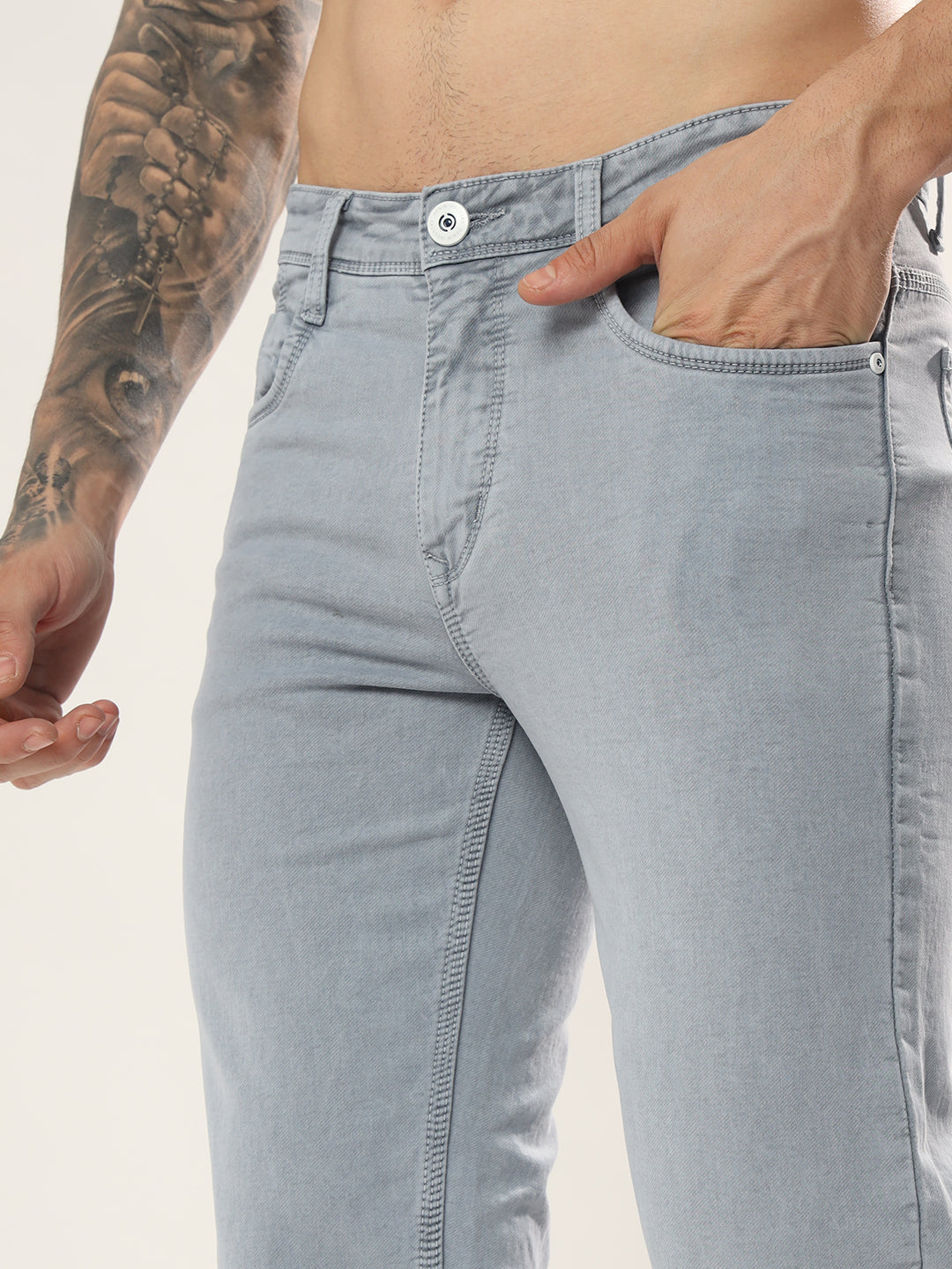 Mens 5 Pocket Midrise Comfort Fit Strech Jeans