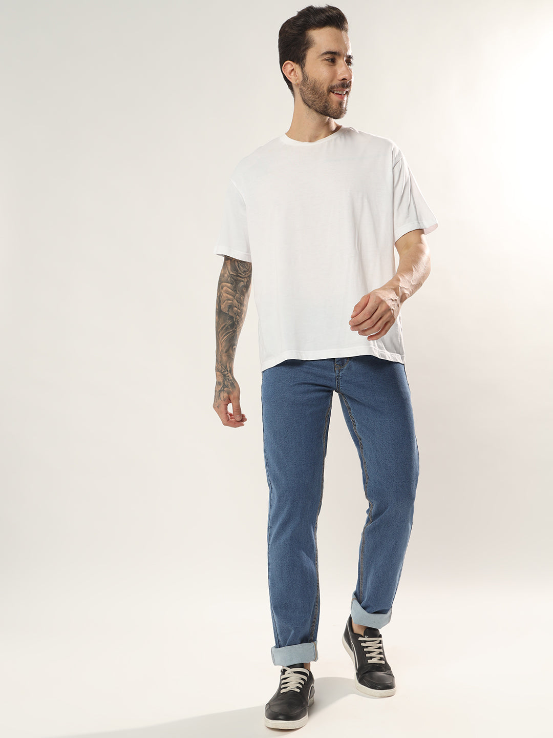 Mens 5 Pocket Midrise Comfort Fit Strech Jeans