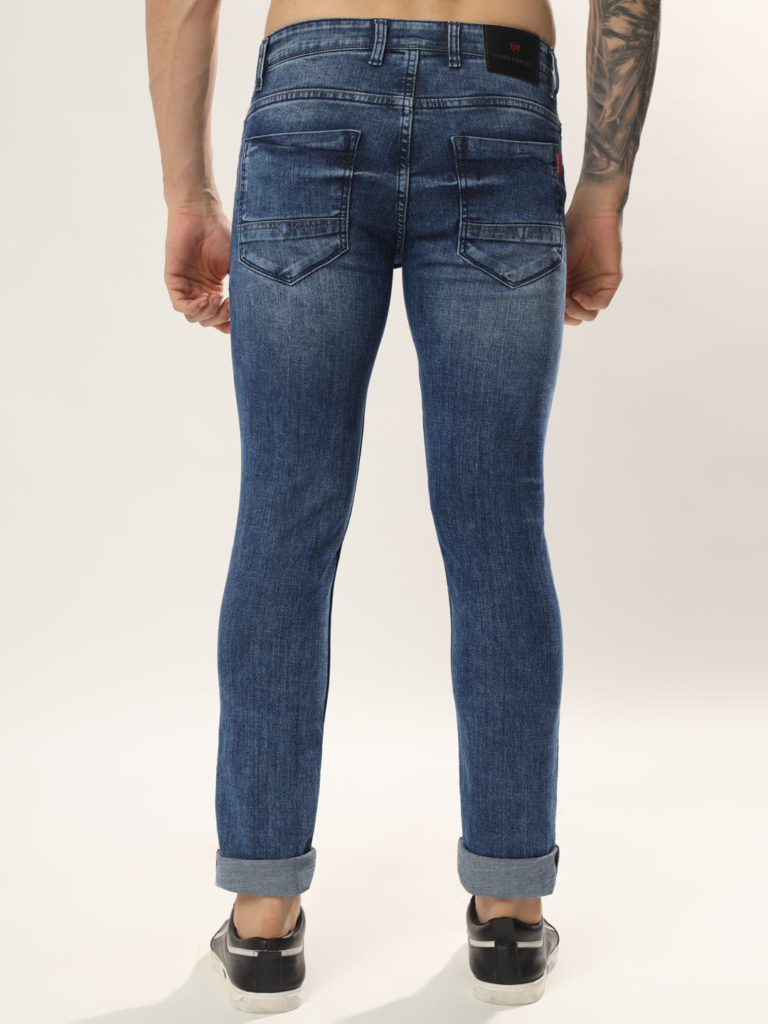 Mens 5 Pocket Midrise Narrow Fit Strech Jeans