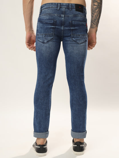 Mens 5 Pocket Midrise Narrow Fit Strech Jeans