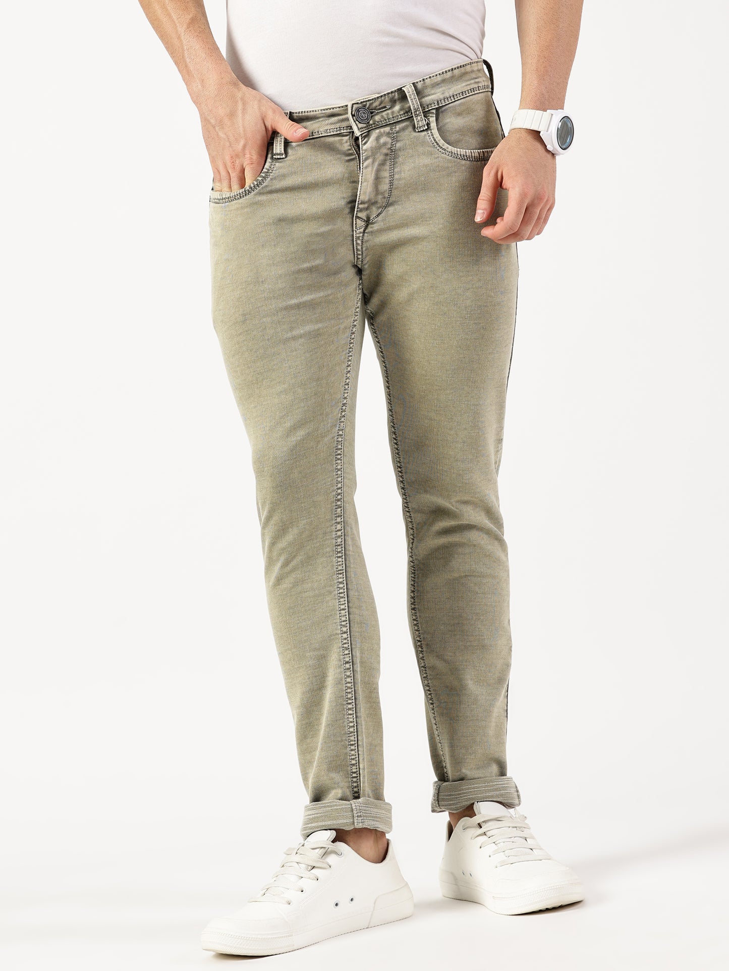 Classic Khakhi Narrow Fit Men's Jeans