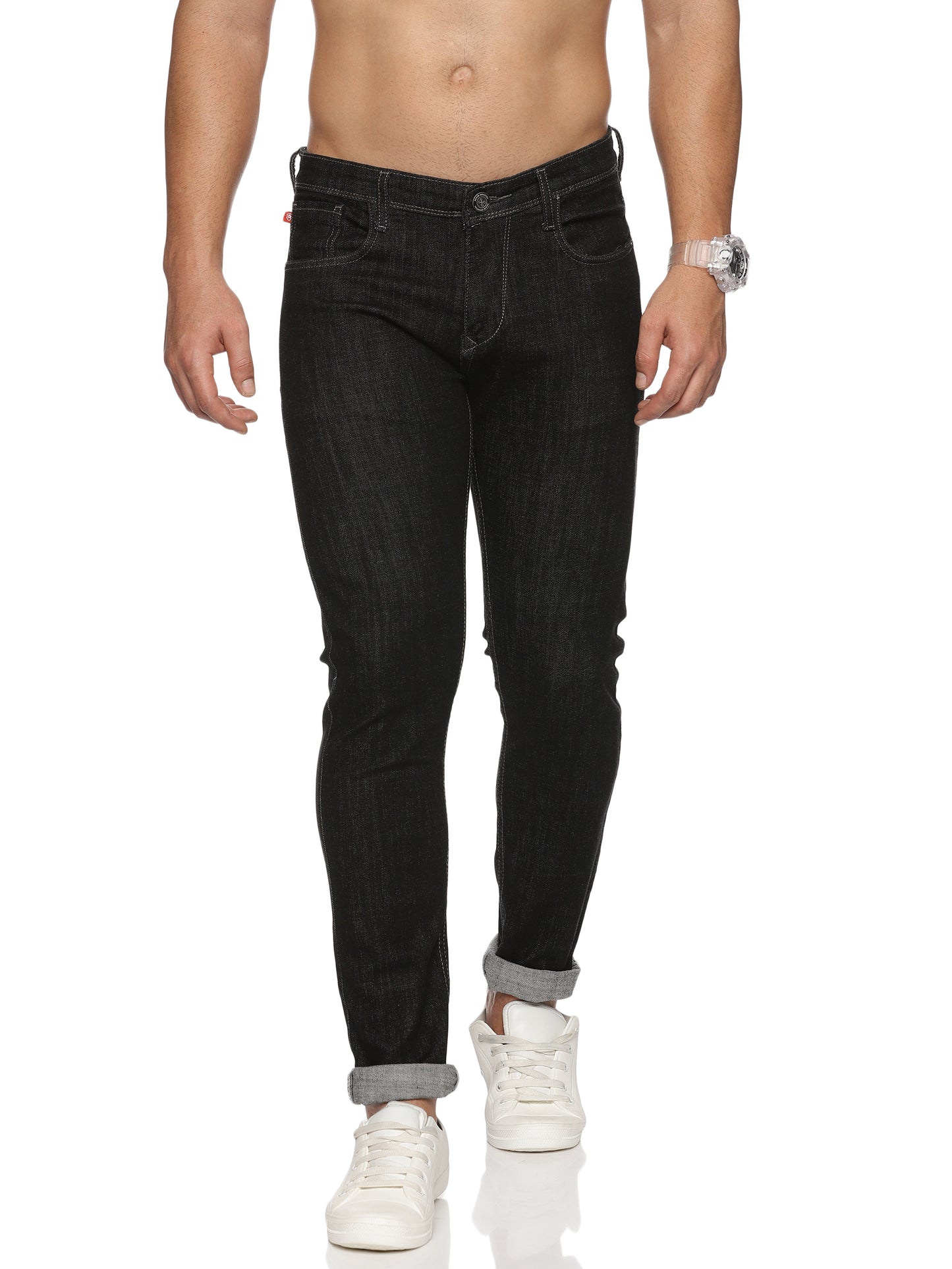 Mens 5 Pocket Midrise Narrow Fit Strech Jeans