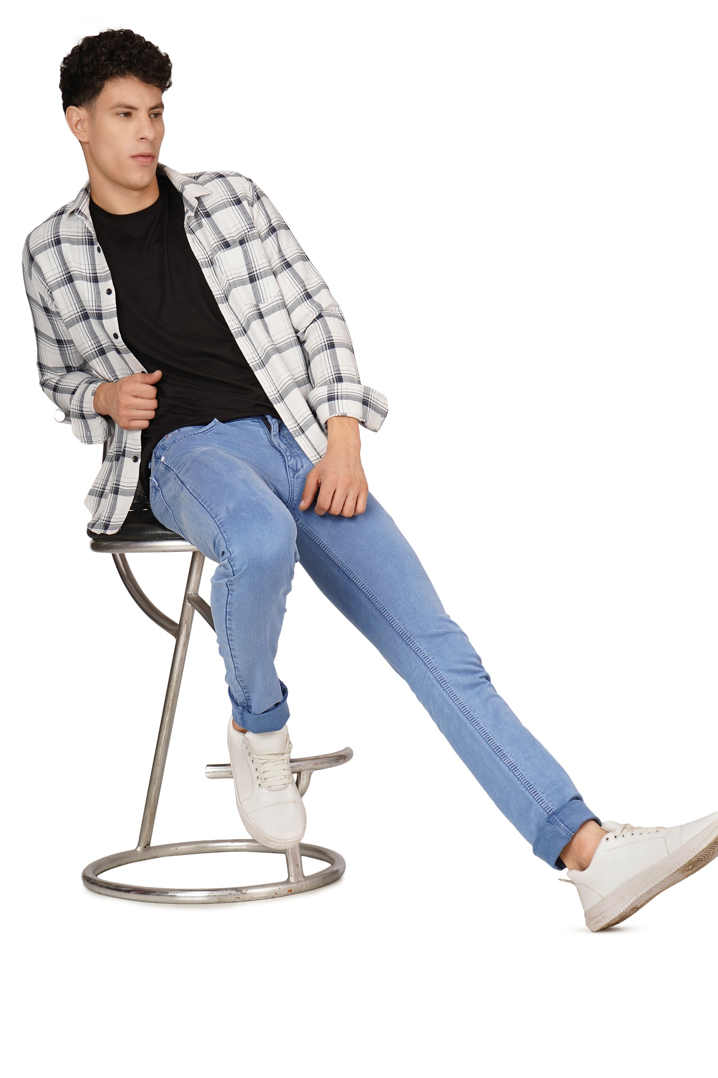 Mens 5 Pocket Midrise Narrow Fit Strech Jeans