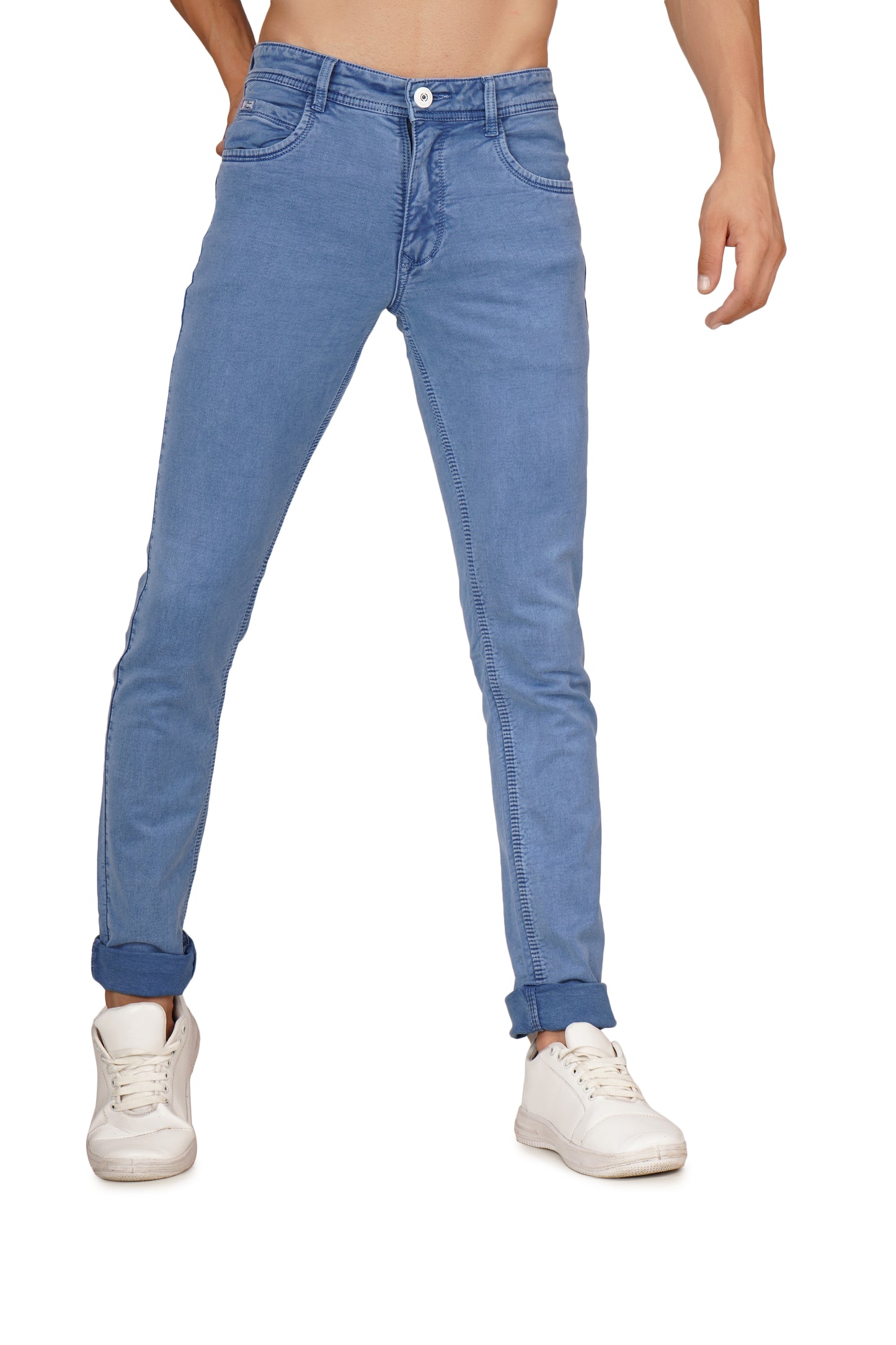 Mens 5 Pocket Midrise Narrow Fit Strech Jeans