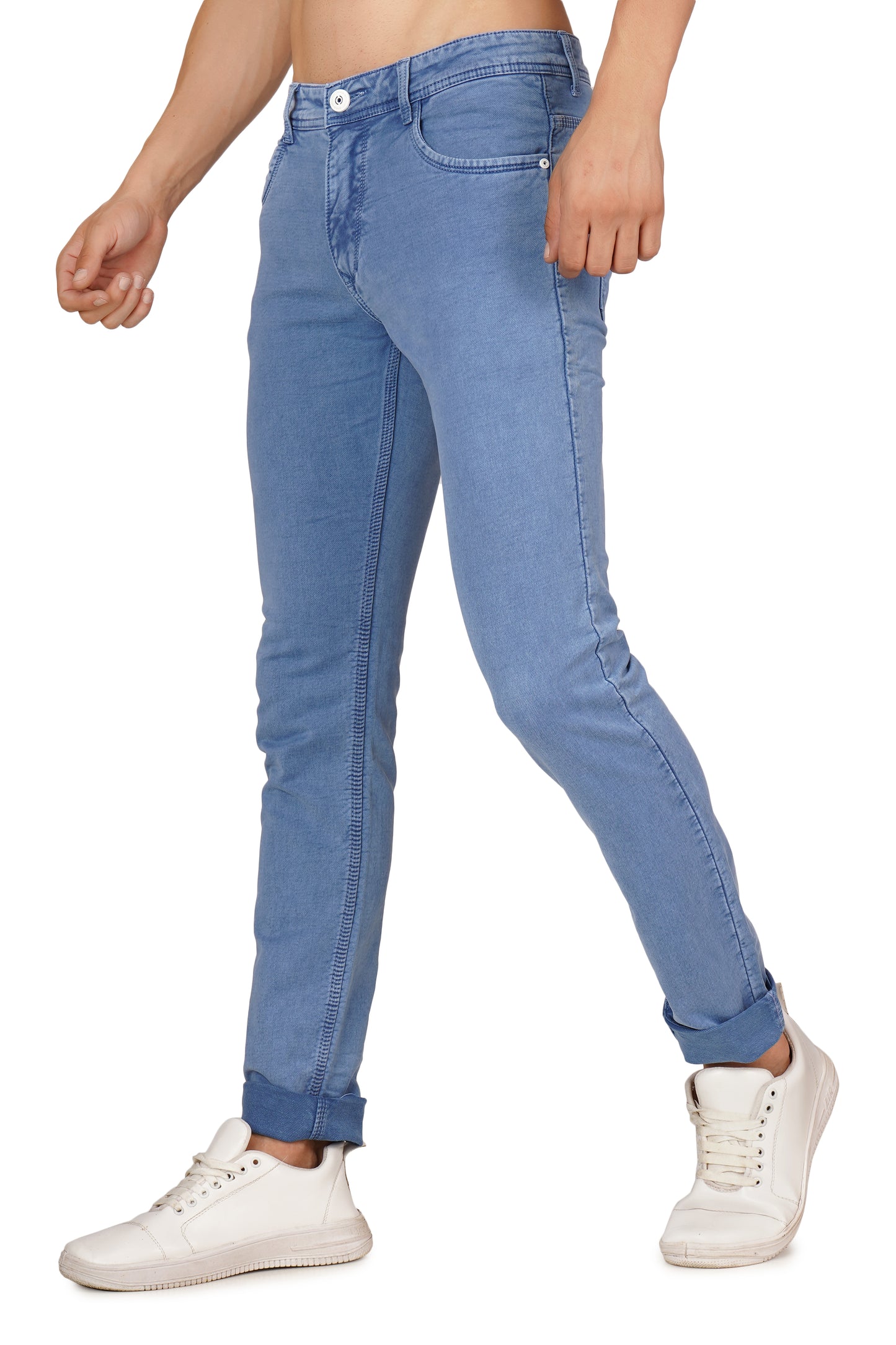 Mens 5 Pocket Midrise Narrow Fit Strech Jeans