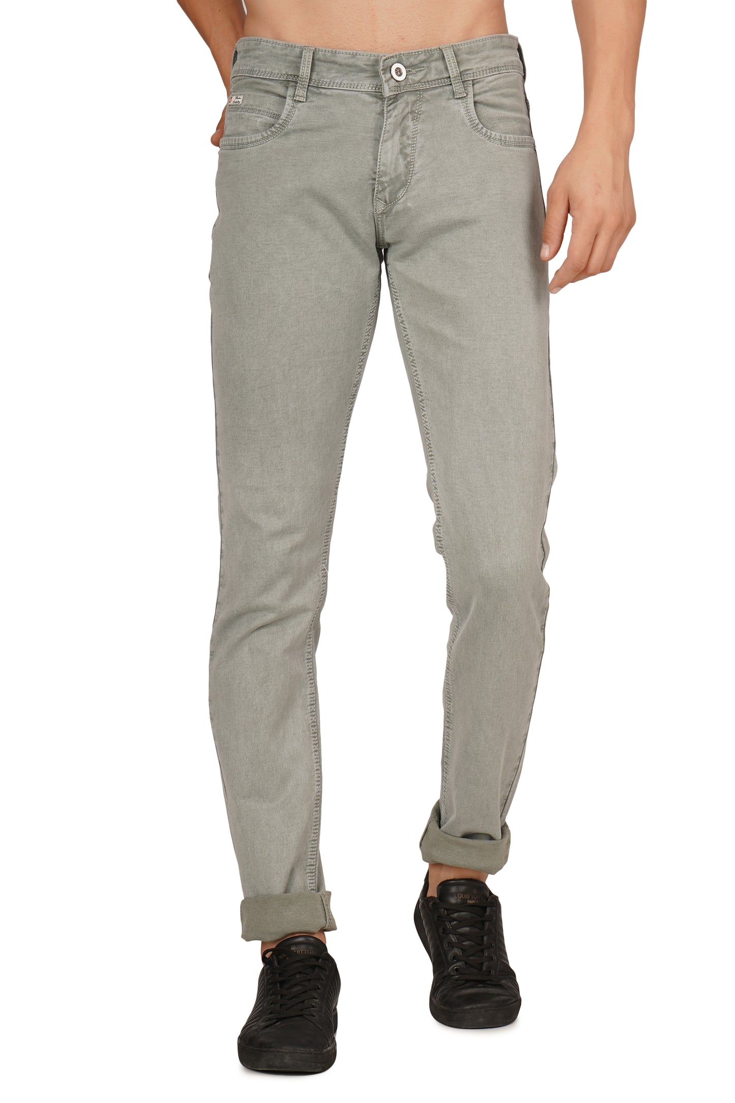 Mens 5 Pocket Midrise Narrow Fit Strech Jeans