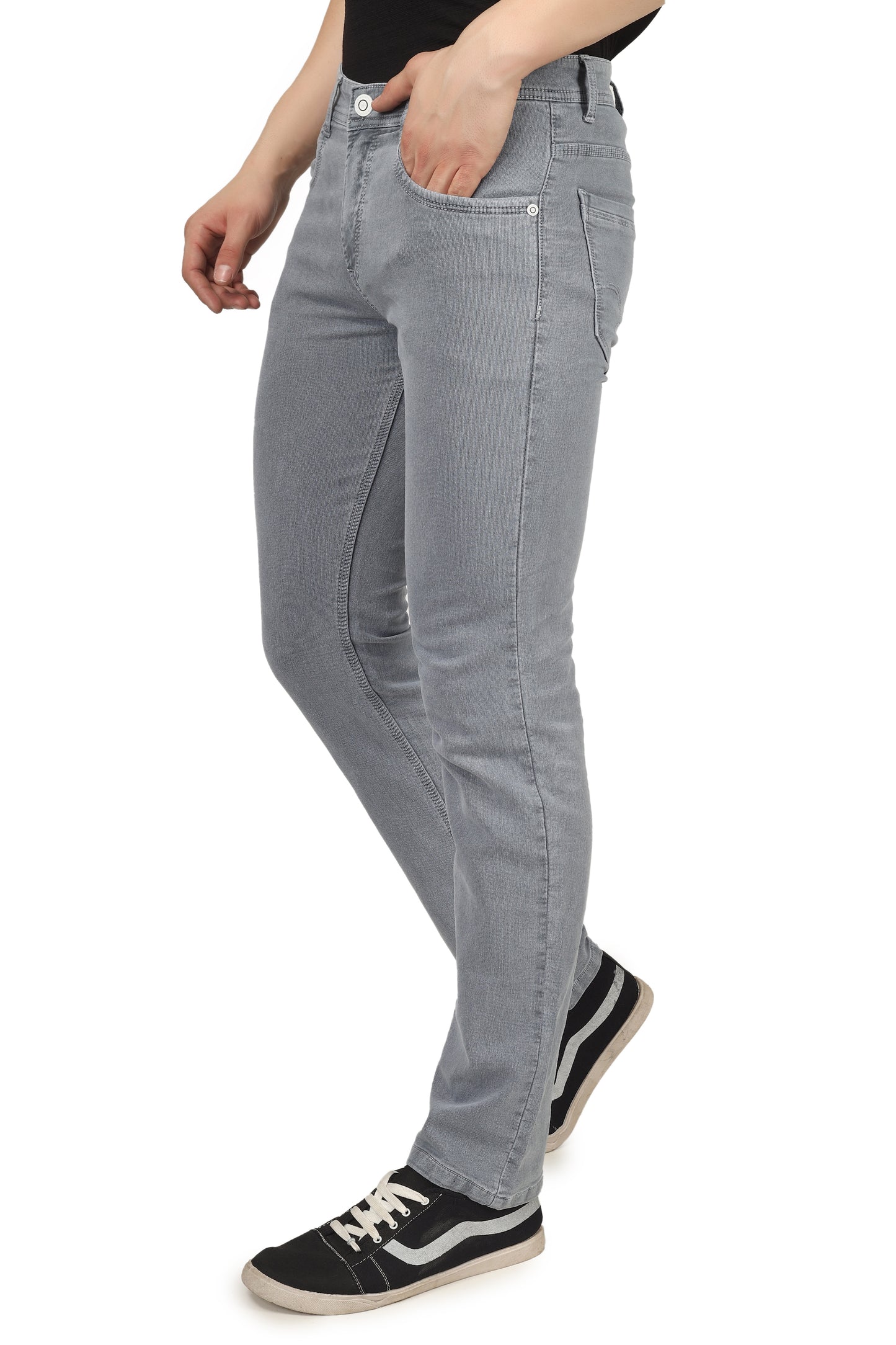 Mens 5 Pocket Midrise Comfort Fit Strech Jeans