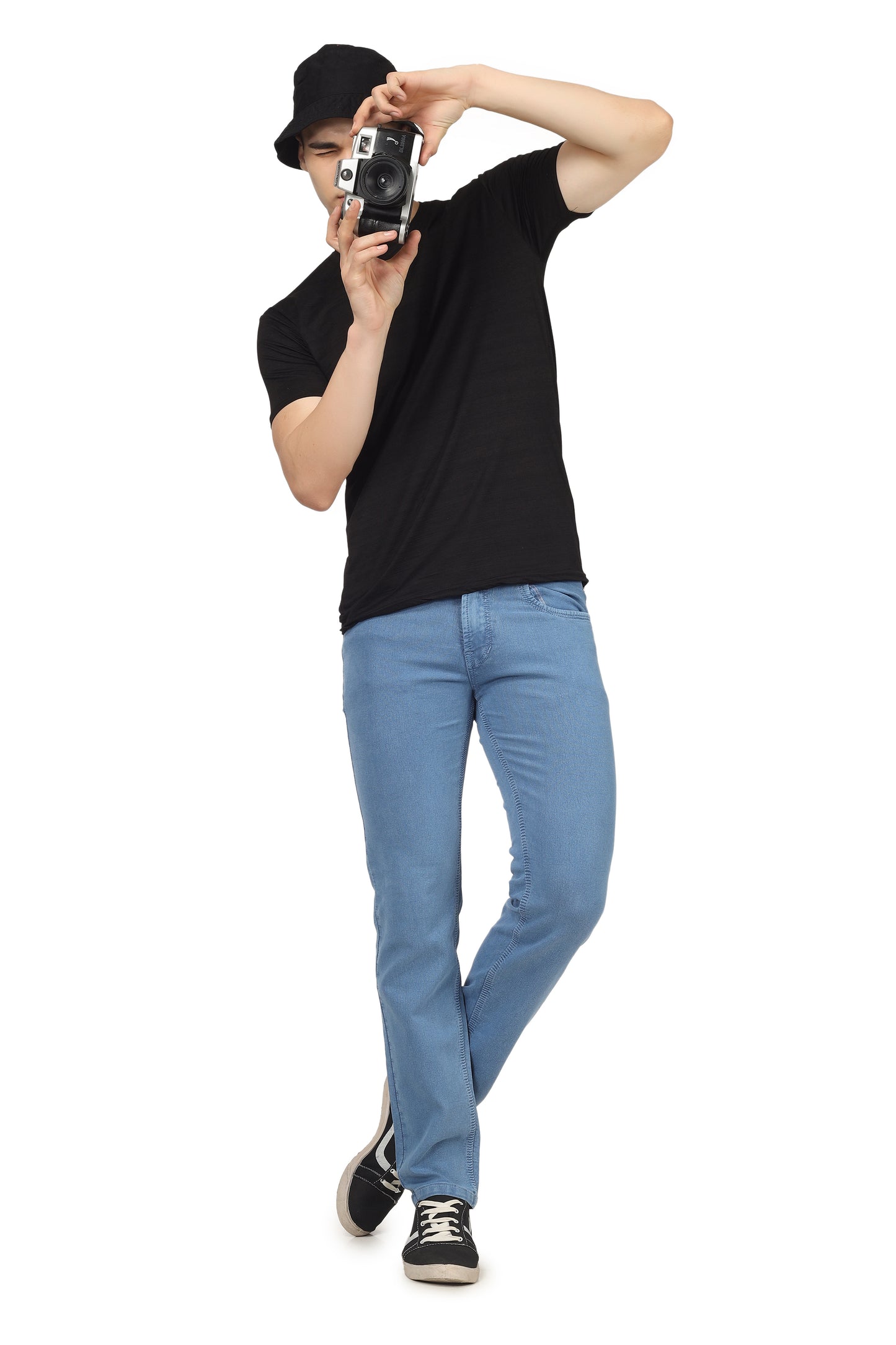 Mens 5 Pocket Midrise Comfort Fit Strech Jeans