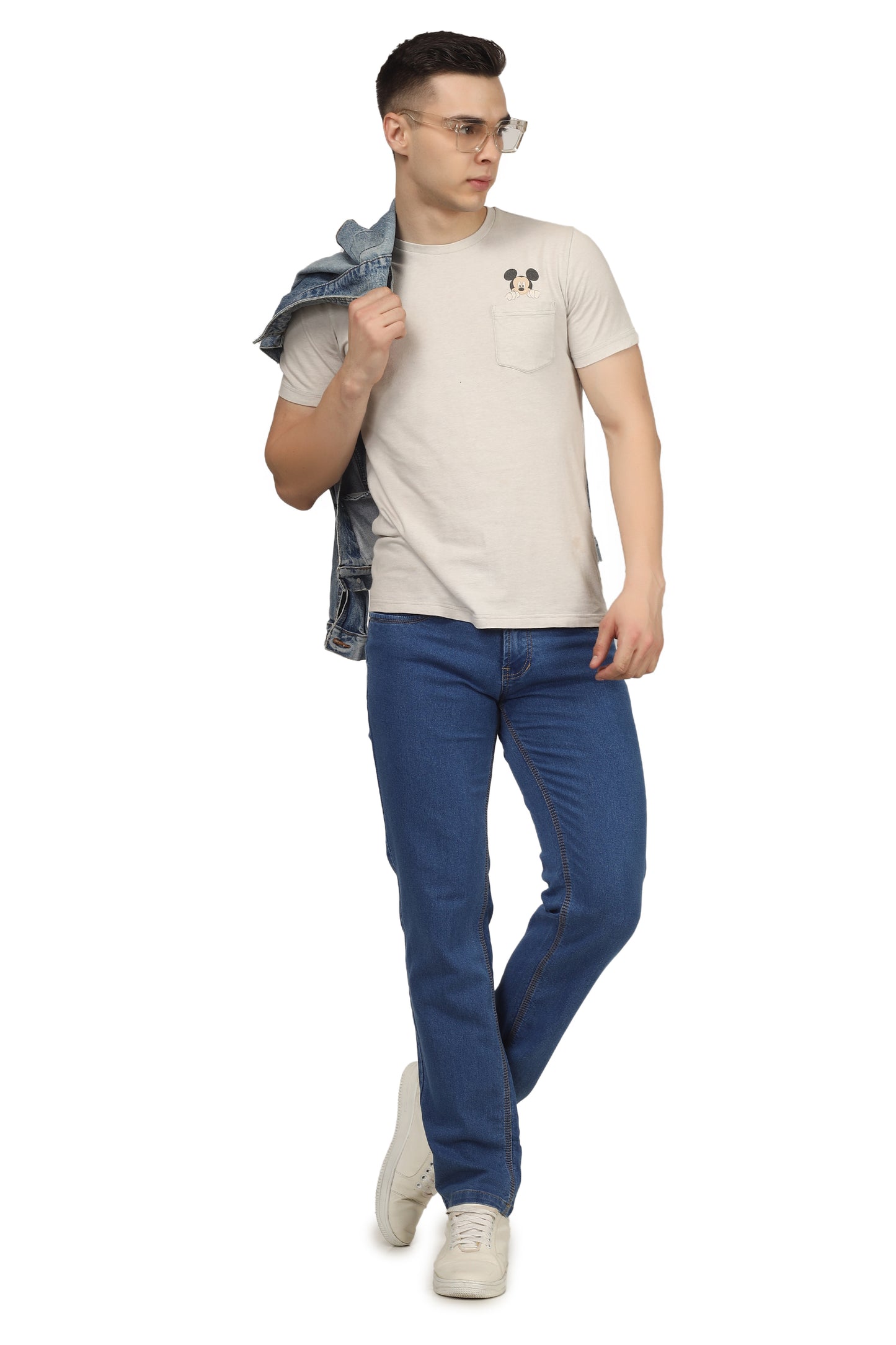 Mens 5 Pocket Midrise Comfort Fit Strech Jeans