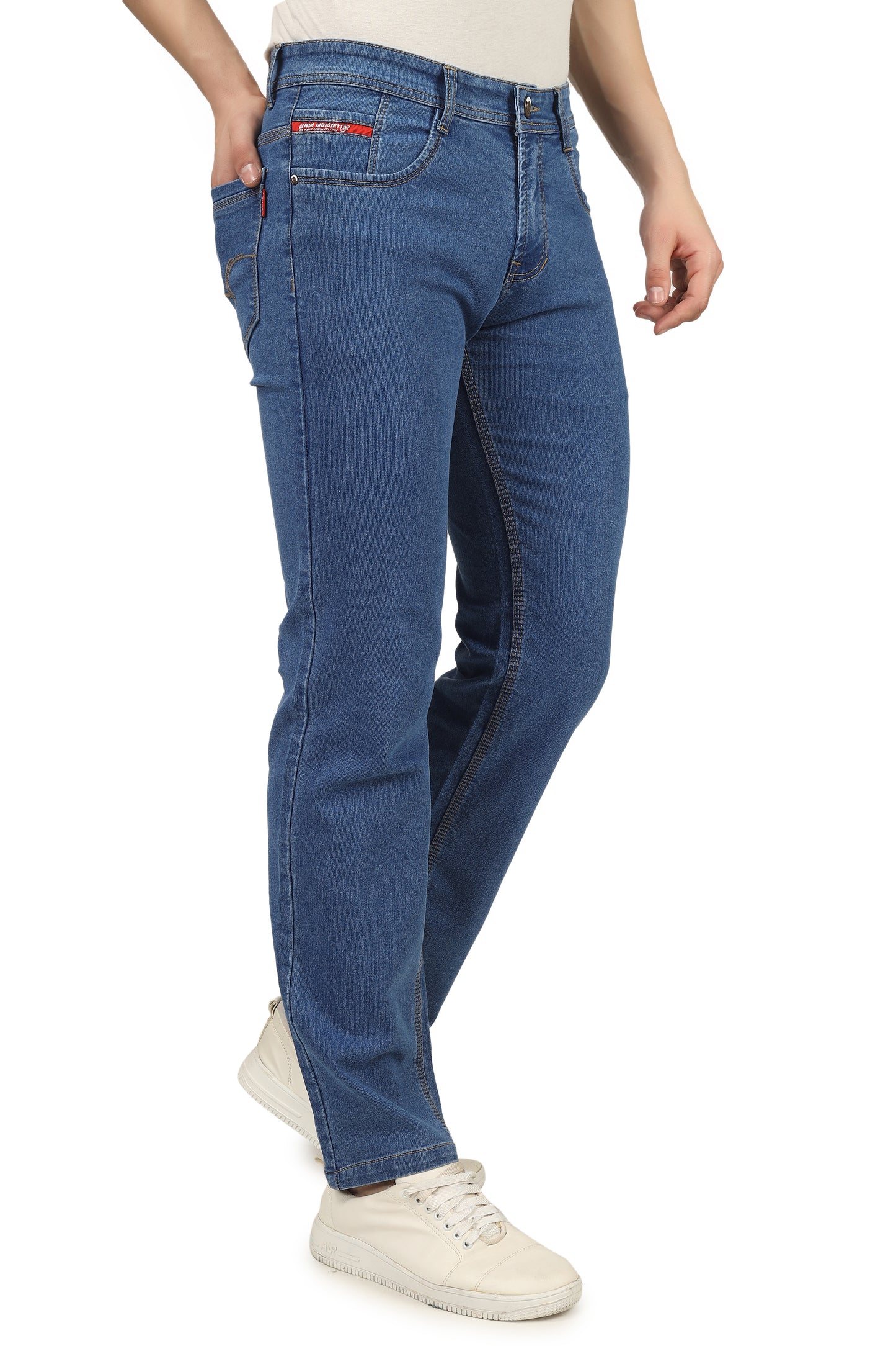 Mens 5 Pocket Midrise Comfort Fit Strech Jeans