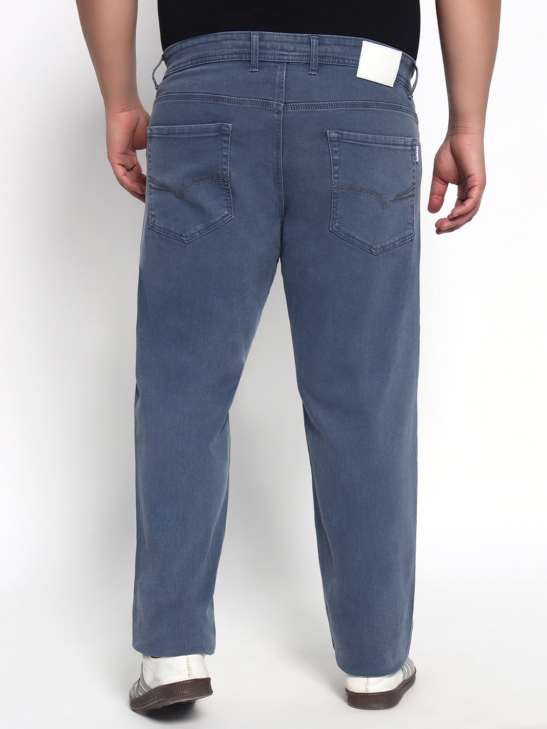 Bluish Grey Plus Size Midrise Comfort Fit Strech Jeans