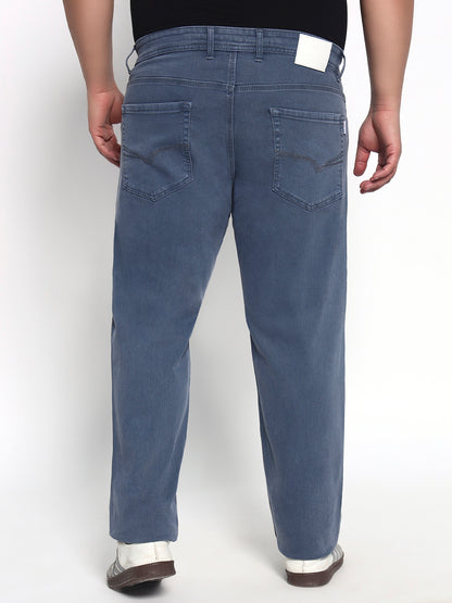 Bluish Grey Plus Size Midrise Comfort Fit Strech Jeans