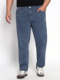 Bluish Grey Plus Size Midrise Comfort Fit Strech Jeans