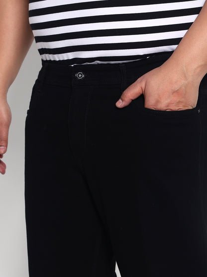 Black Plus Size Midrise Comfort Fit Strech Jeans