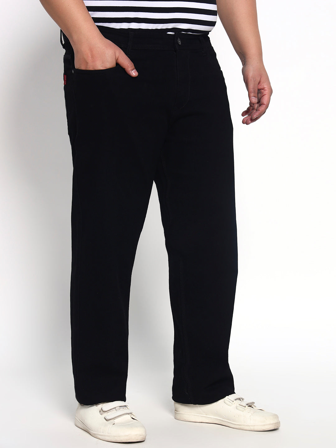 Black Plus Size Midrise Comfort Fit Strech Jeans