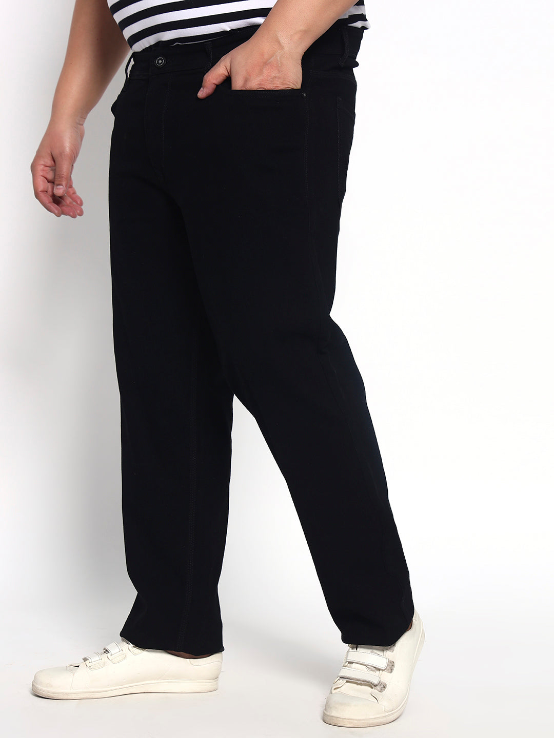 Black Plus Size Midrise Comfort Fit Strech Jeans