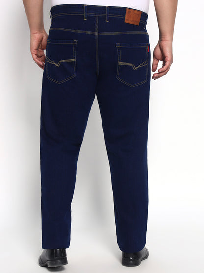 Deep Indigo Plus Size Midrise Comfort Fit Strech Jeans
