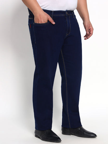 Deep Indigo Plus Size Midrise Comfort Fit Strech Jeans