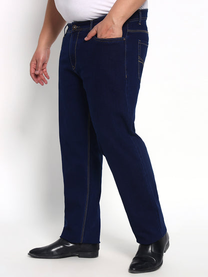 Deep Indigo Plus Size Midrise Comfort Fit Strech Jeans