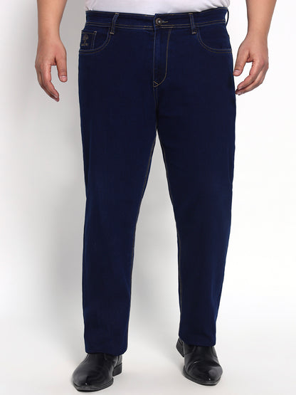 Deep Indigo Plus Size Midrise Comfort Fit Strech Jeans