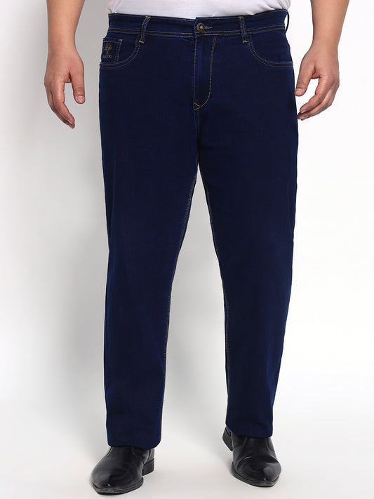 Deep Indigo Plus Size Midrise Comfort Fit Strech Jeans