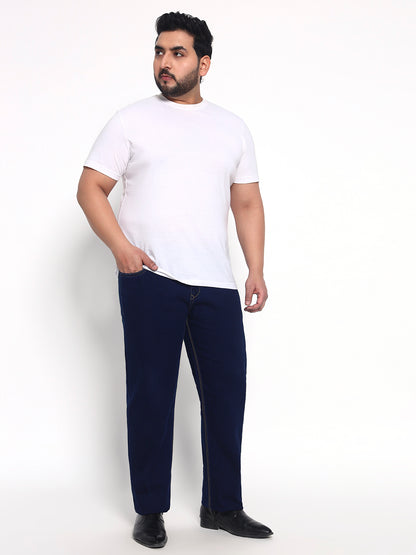 Deep Indigo Plus Size Midrise Comfort Fit Strech Jeans